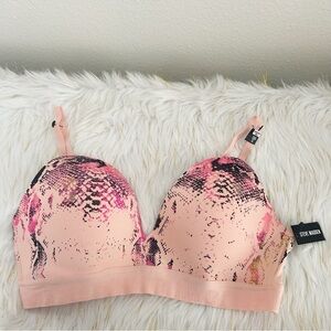 Steve Madden Pink Snake Print Bra